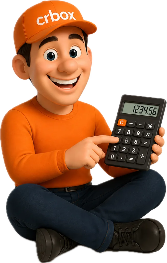 CRBOX mascot con calculadora